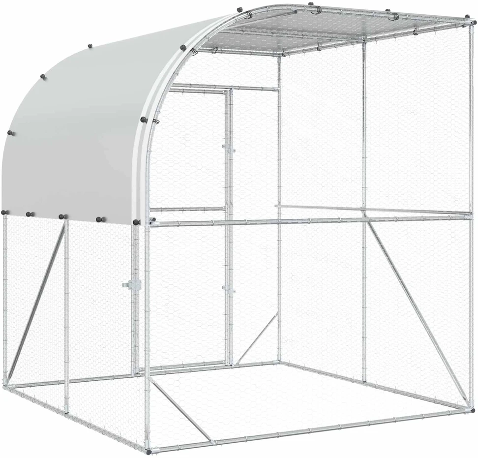 Vištų būdas Sidabrinė 200 x 200 x 215 cm Galvanizuotas plienas