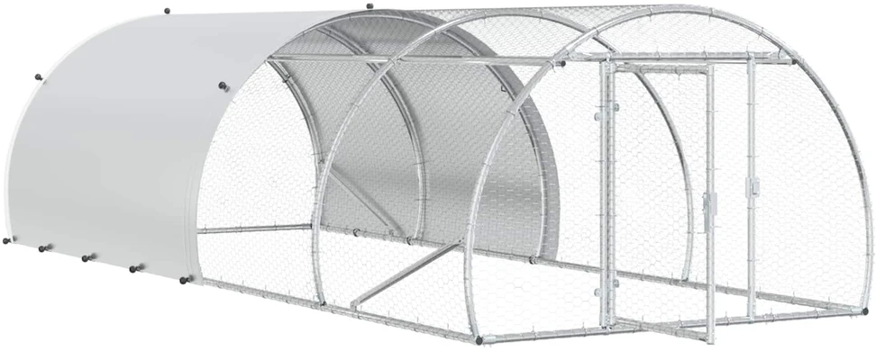 Vištų būdas Sidabrinė 400 x 150 x 100 cm Galvanizuotas plienas