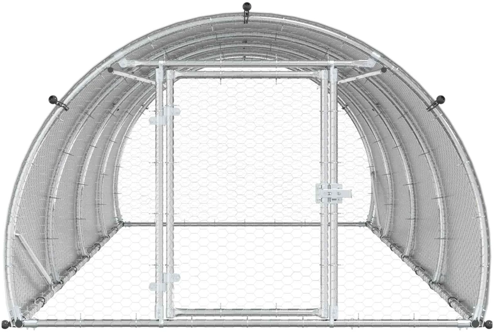 Vištų būdas Sidabrinė 400 x 150 x 100 cm Galvanizuotas plienas