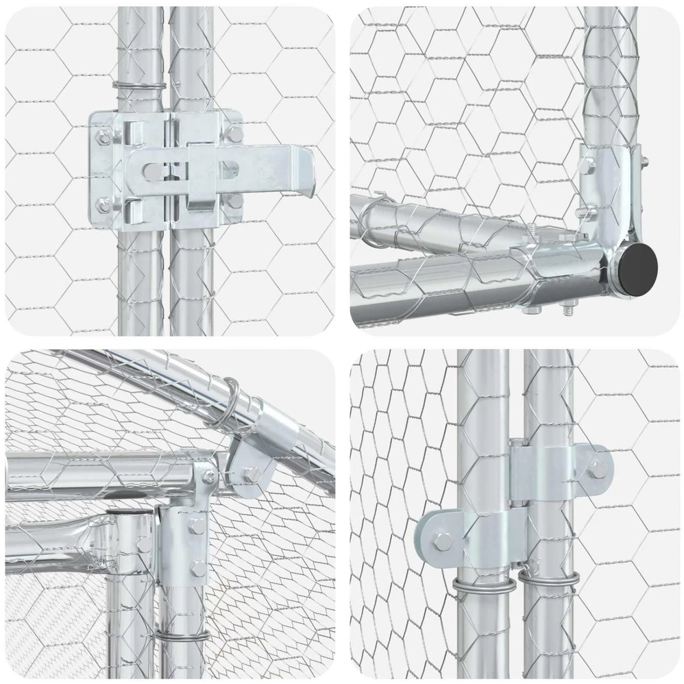 Vištų būdas Sidabrinė 400 x 200 x 200 cm Galvanizuotas plienas