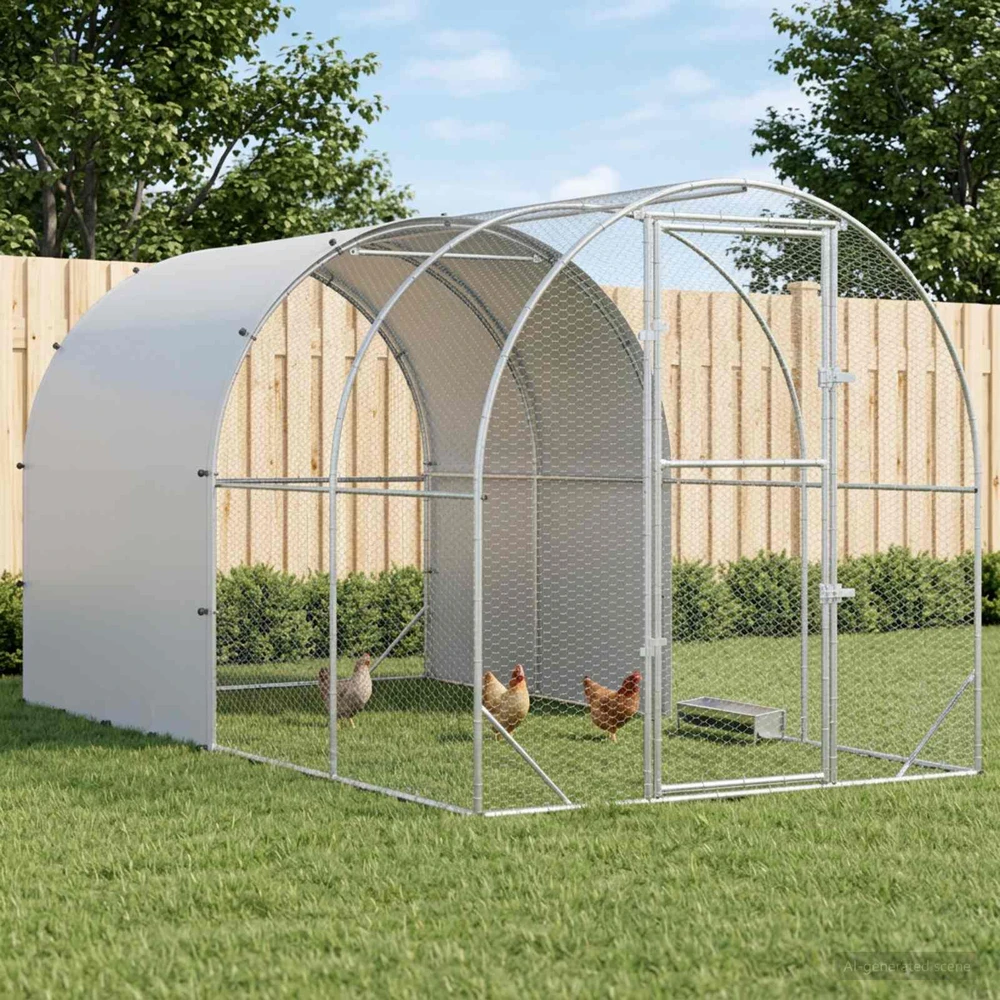 Vištų būdas Sidabrinė 400 x 200 x 200 cm Galvanizuotas plienas