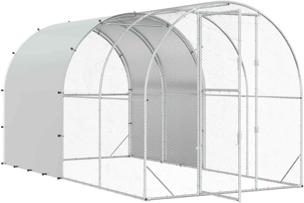 Vištų būdas Sidabrinė 400 x 200 x 200 cm Galvanizuotas plienas