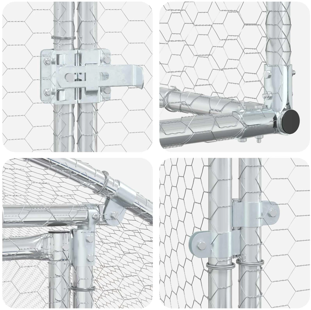 Vištų būdas Sidabrinė 400 x 200 x 200 cm Galvanizuotas plienas