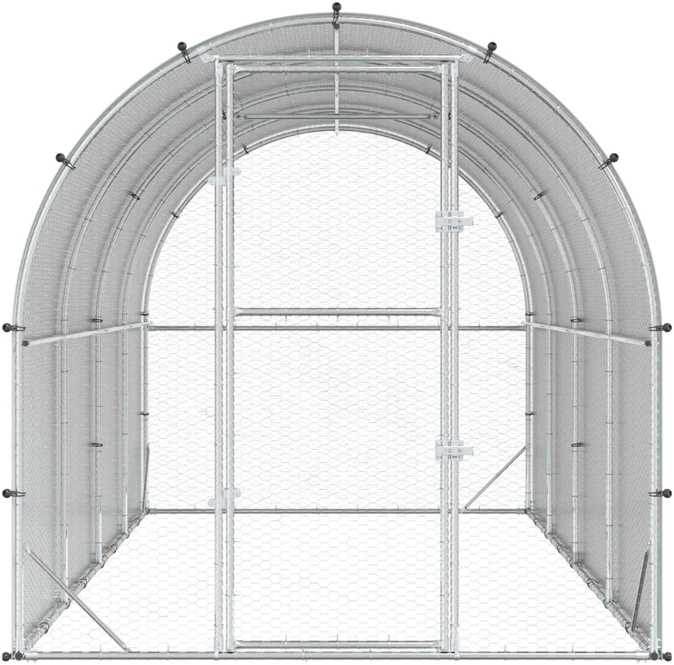 Vištų būdas Sidabrinė 400 x 200 x 200 cm Galvanizuotas plienas