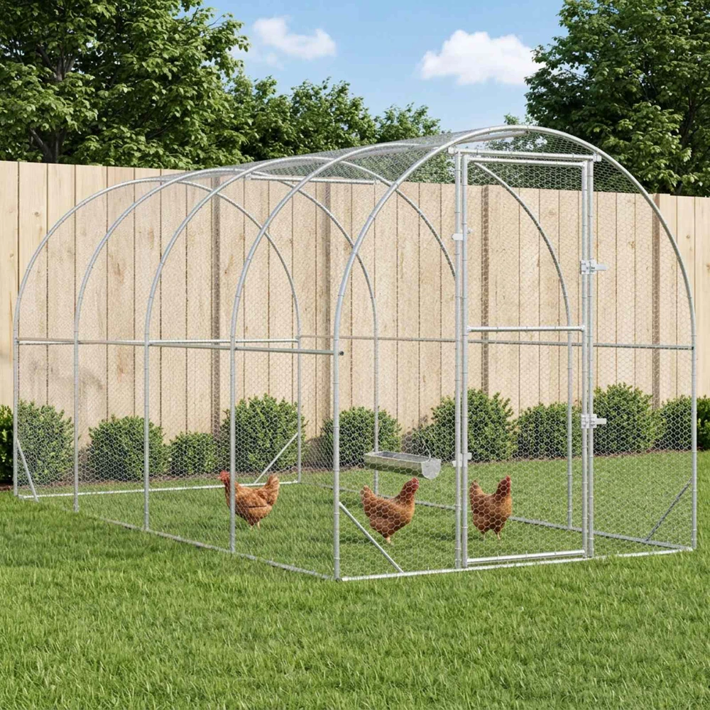Vištų būdas Sidabrinė 400 x 200 x 200 cm Galvanizuotas plienas