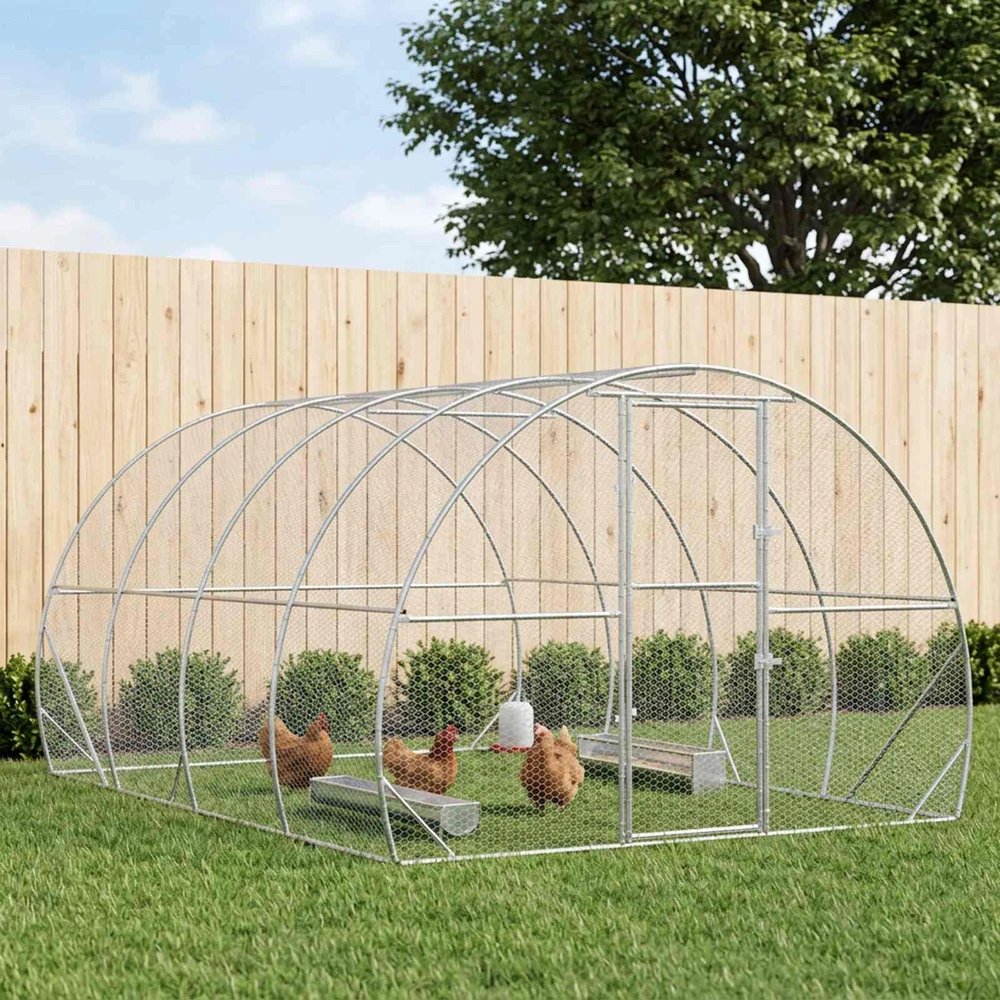 Vištų būdas Sidabrinė 400 x 300 x 200 cm Galvanizuotas plienas