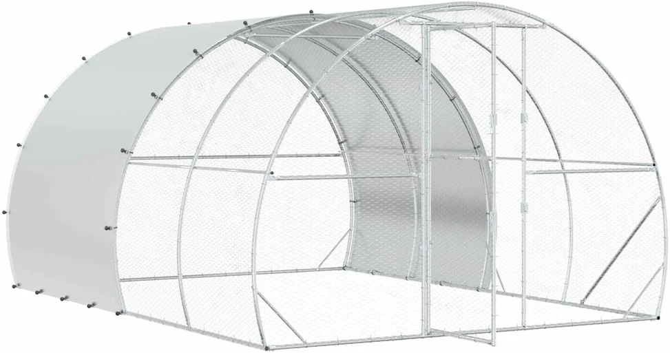 Vištų būdas Sidabrinė 400 x 300 x 200 cm Galvanizuotas plienas