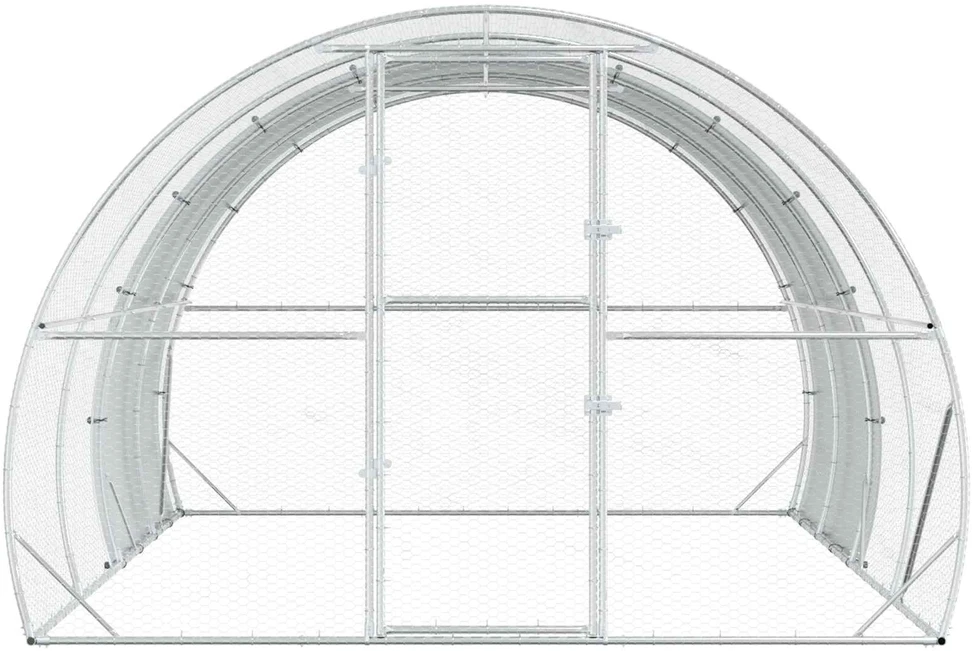 Vištų būdas Sidabrinė 400 x 300 x 200 cm Galvanizuotas plienas