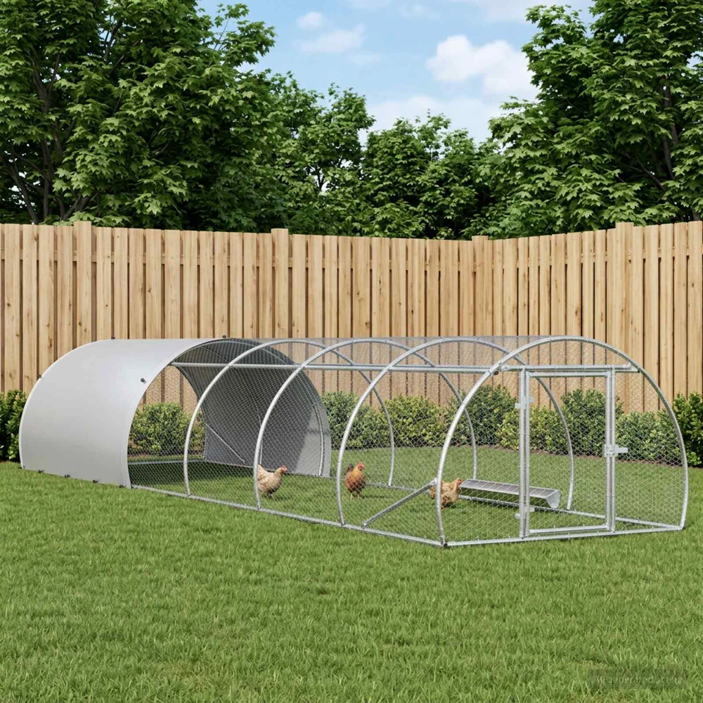 Vištų būdas Sidabrinė 600 x 150 x 100 cm Galvanizuotas plienas