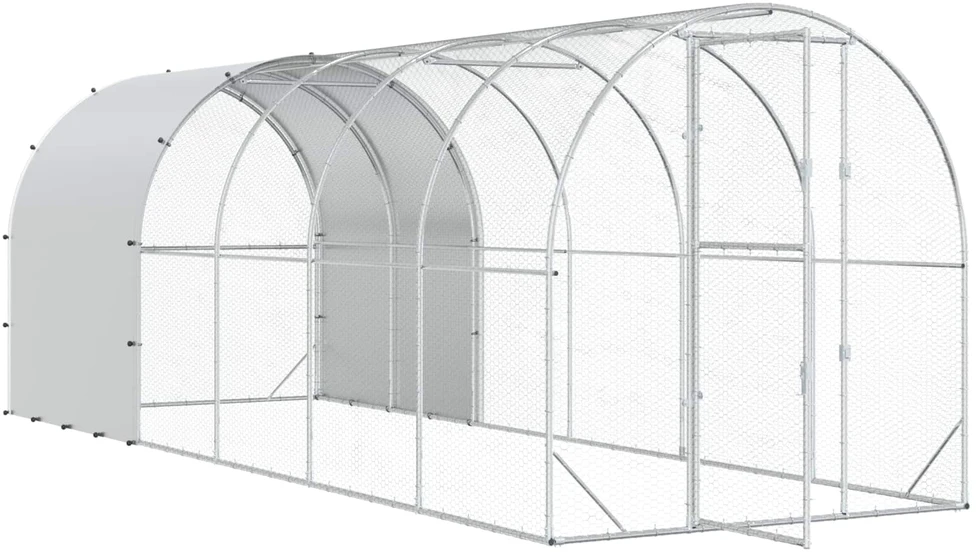 Vištų būdas Sidabrinė 600 x 200 x 200 cm Galvanizuotas plienas