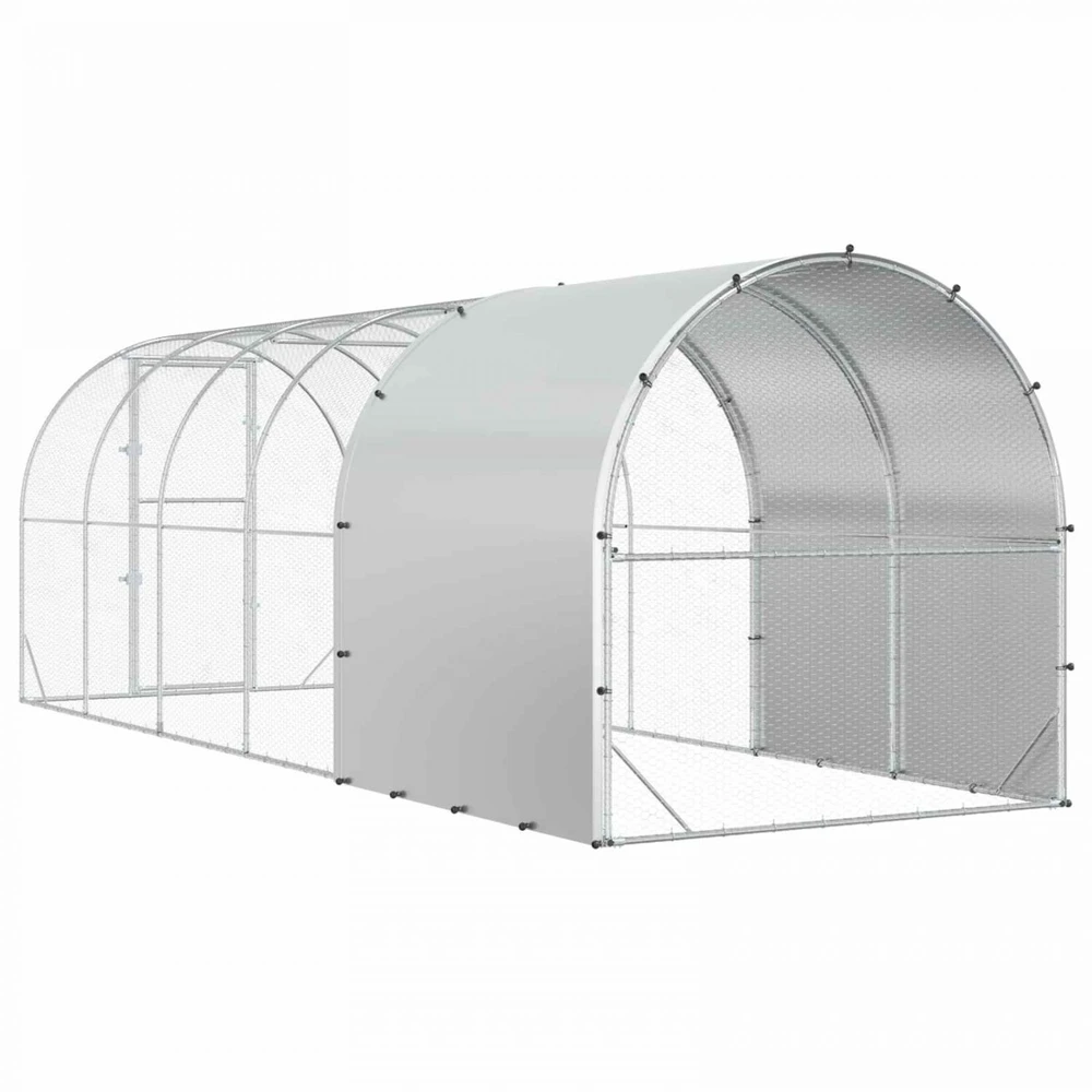 Vištų būdas Sidabrinė 600 x 200 x 200 cm Galvanizuotas plienas