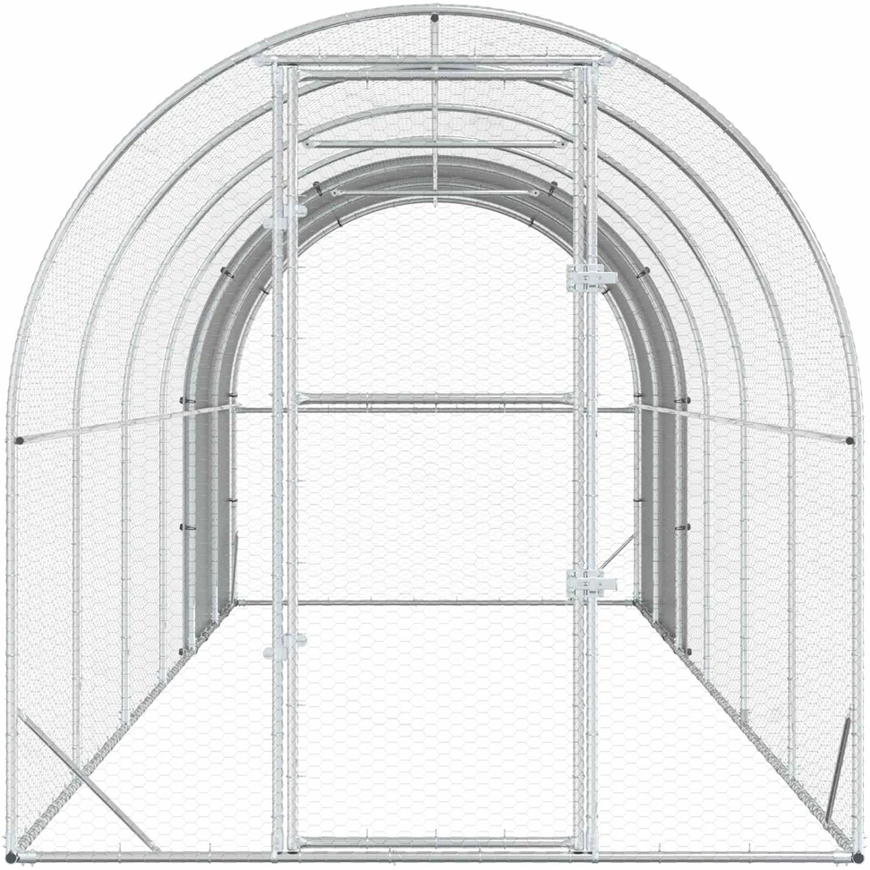 Vištų būdas Sidabrinė 600 x 200 x 200 cm Galvanizuotas plienas