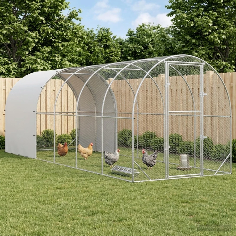 Vištų būdas Sidabrinė 600 x 200 x 200 cm Galvanizuotas plienas