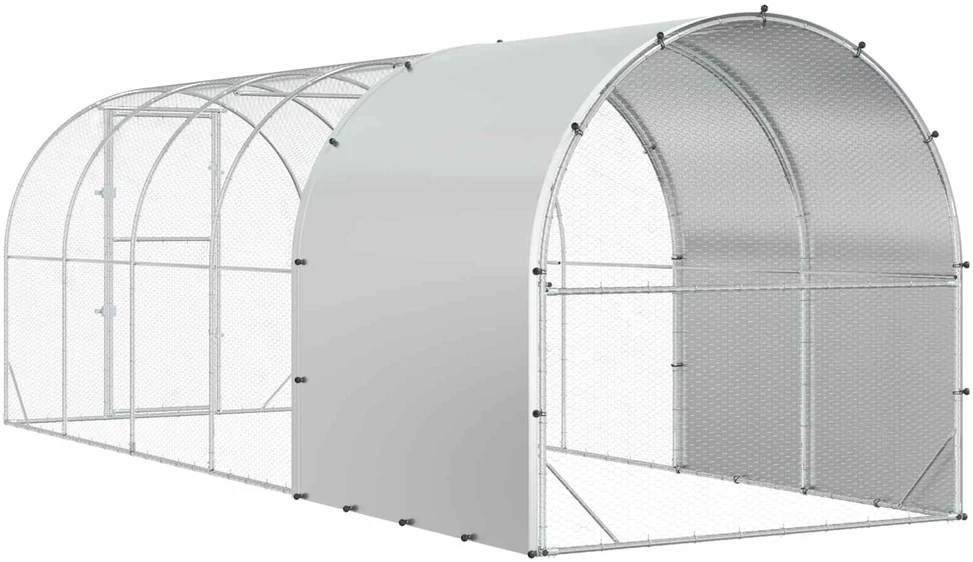 Vištų būdas Sidabrinė 600 x 200 x 200 cm Galvanizuotas plienas
