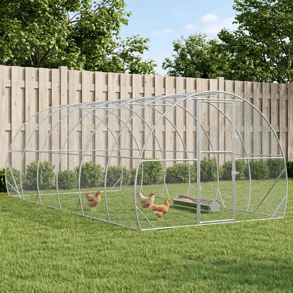 Vištų būdas Sidabrinė 600 x 300 x 200 cm Galvanizuotas plienas