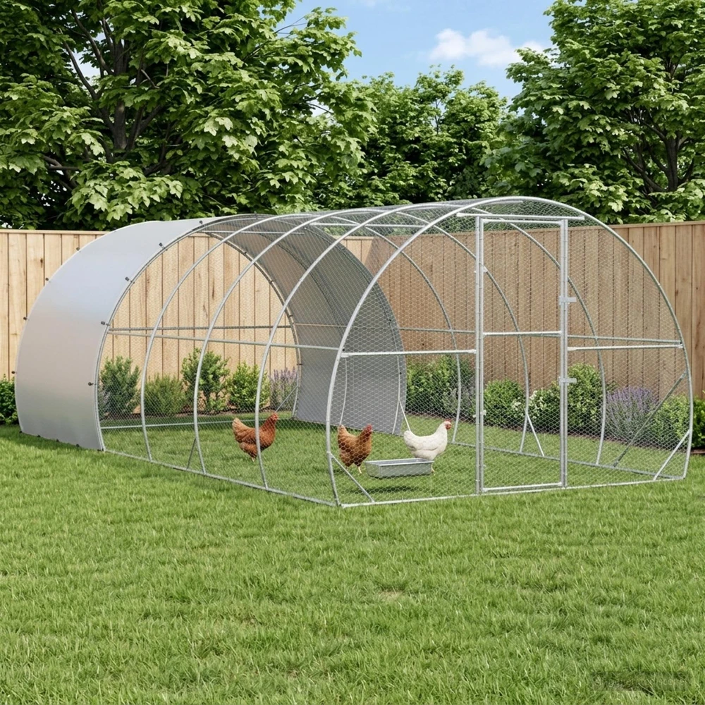 Vištų būdas Sidabrinė 600 x 300 x 200 cm Galvanizuotas plienas