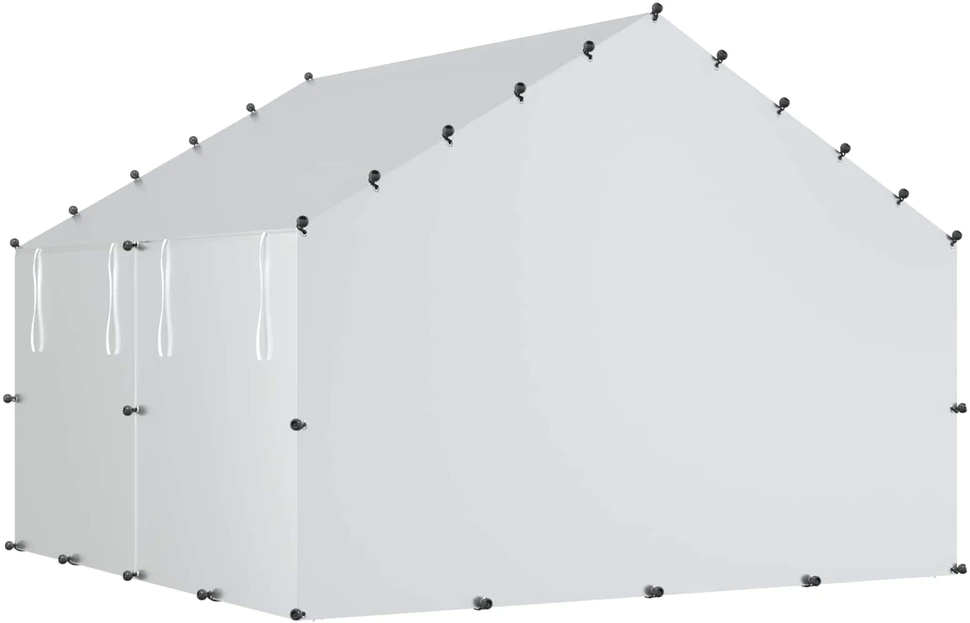 Vištų coop su stogu Sidabrinė 200 x 200 x 150 cm