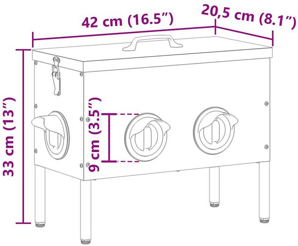 Vištų lesykla Sidabro 41,5 x 20,5 x 33 cm Cinkuota plienas