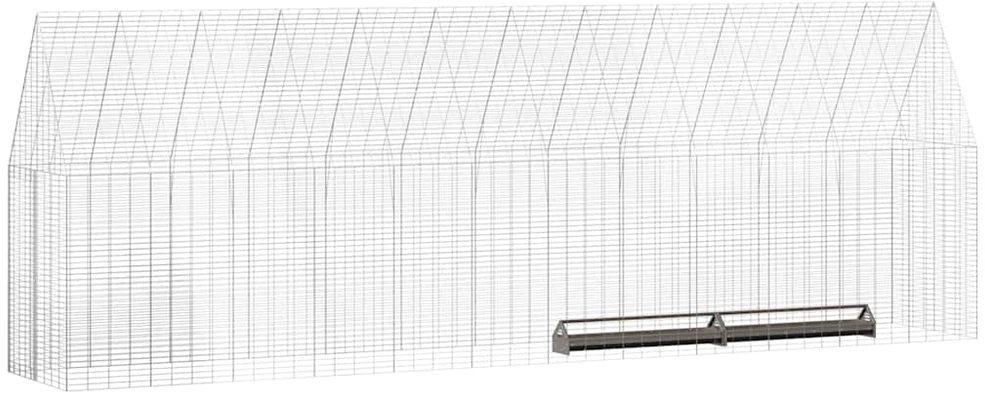 Vištų narvas 2 vnt. Sidabrinė 600 x 100 x 210 cm