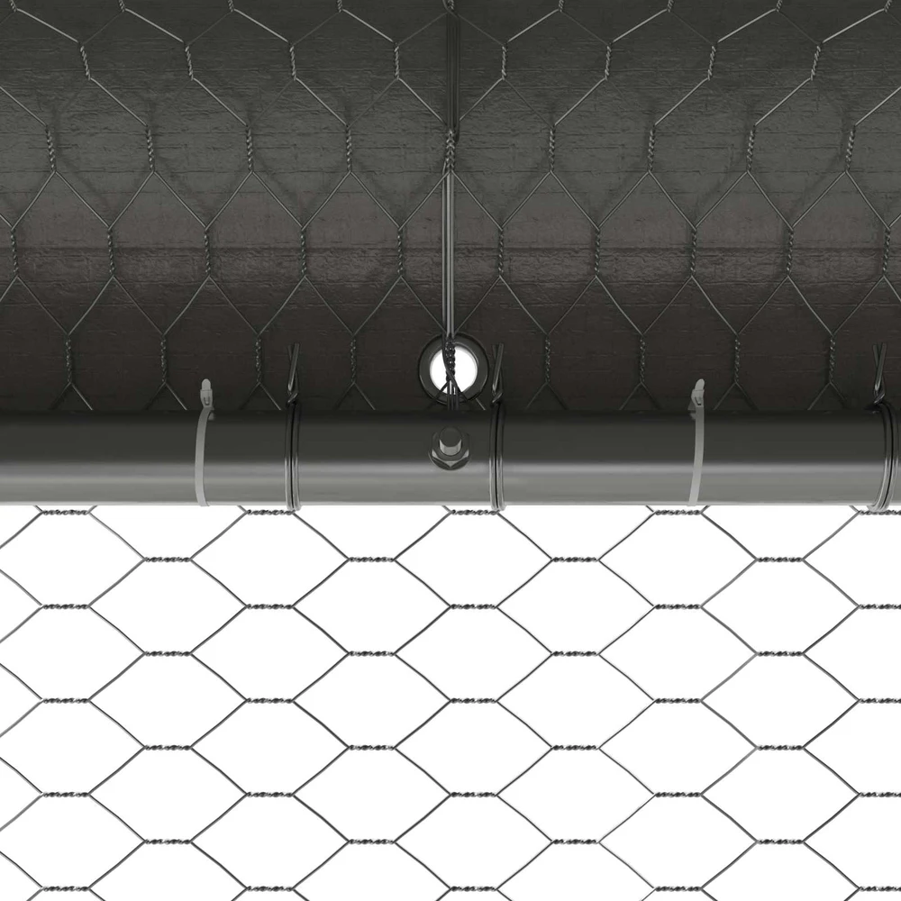 Vištų narvas 4 vnt. Sidabro 800 x 200 x 200 cm Plienas ir PE