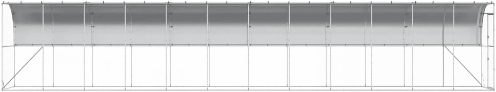 Vištų narvas prie sienos Sidabrinė 600 x 150 x 215 cm