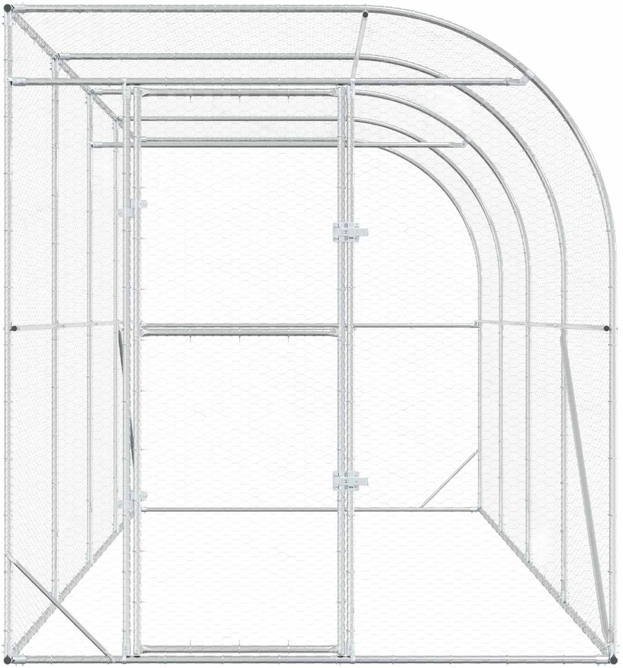 Vištų narvas prie sienos Sidabrinė 600 x 150 x 215 cm