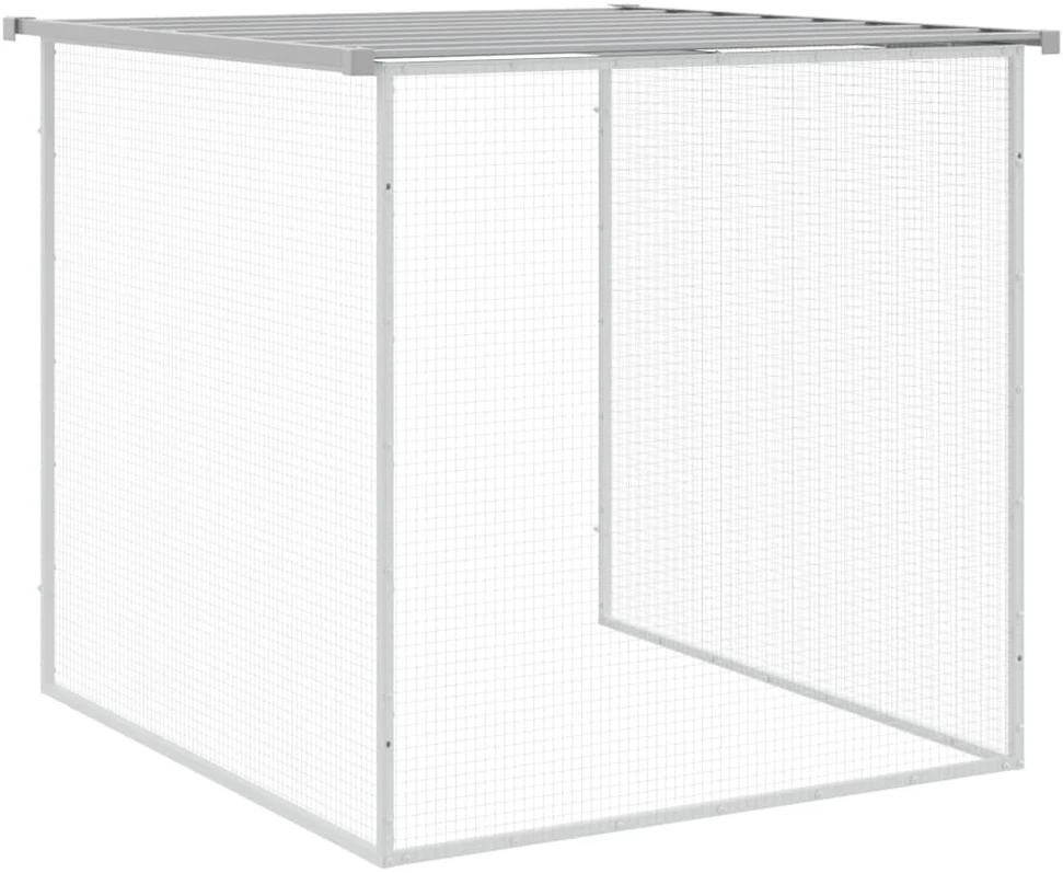 Narvas viščiukams su stogu, pilkas, 203x98x90cm, plienas
