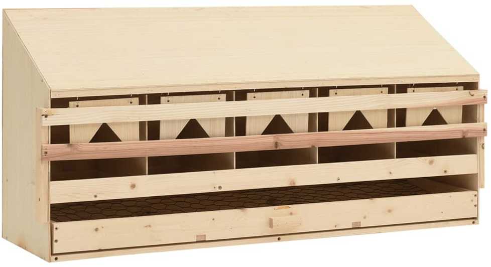 Vištų perėjimo lizdas, 5 sekcijos, 117x33x54cm, pušies masyvas