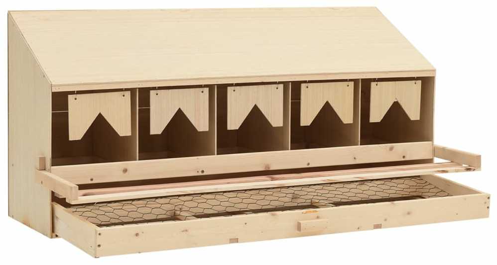 Vištų perėjimo lizdas, 5 sekcijos, 117x33x54cm, pušies masyvas