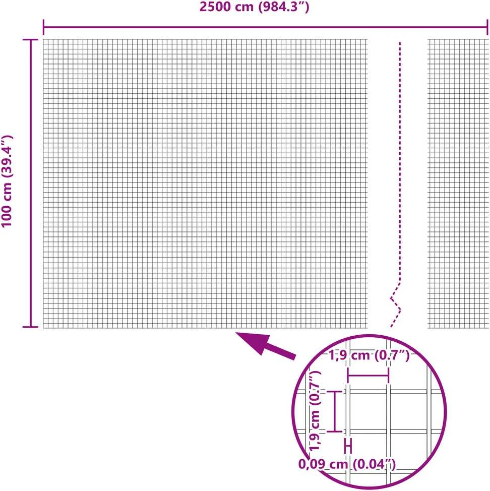 Suvirintas vielos tvora su stulpeliais 25 x 1 m Žalia Tinklelis