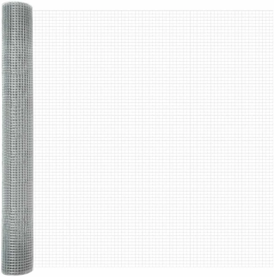 Suvirintas vielos tvora su stulpeliais 25 x 1 m Sidabrinė