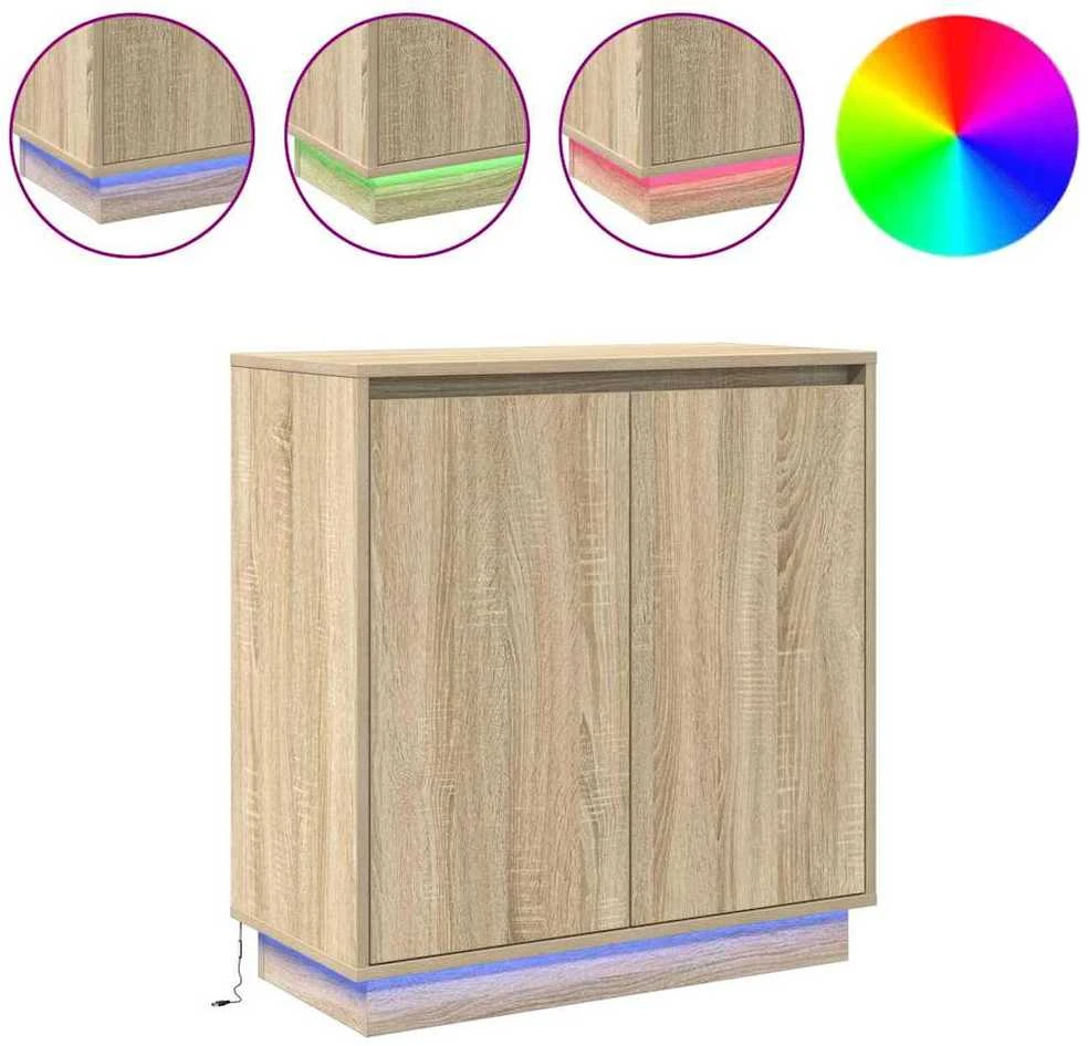 LED Bufetas Sonoma ąžuolas 71 x 34,5 x 75 cm Apdirbta mediena