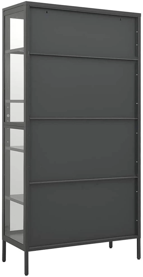 Vitrininė spintelė, antracito, 90x40x180cm, plienas ir stiklas