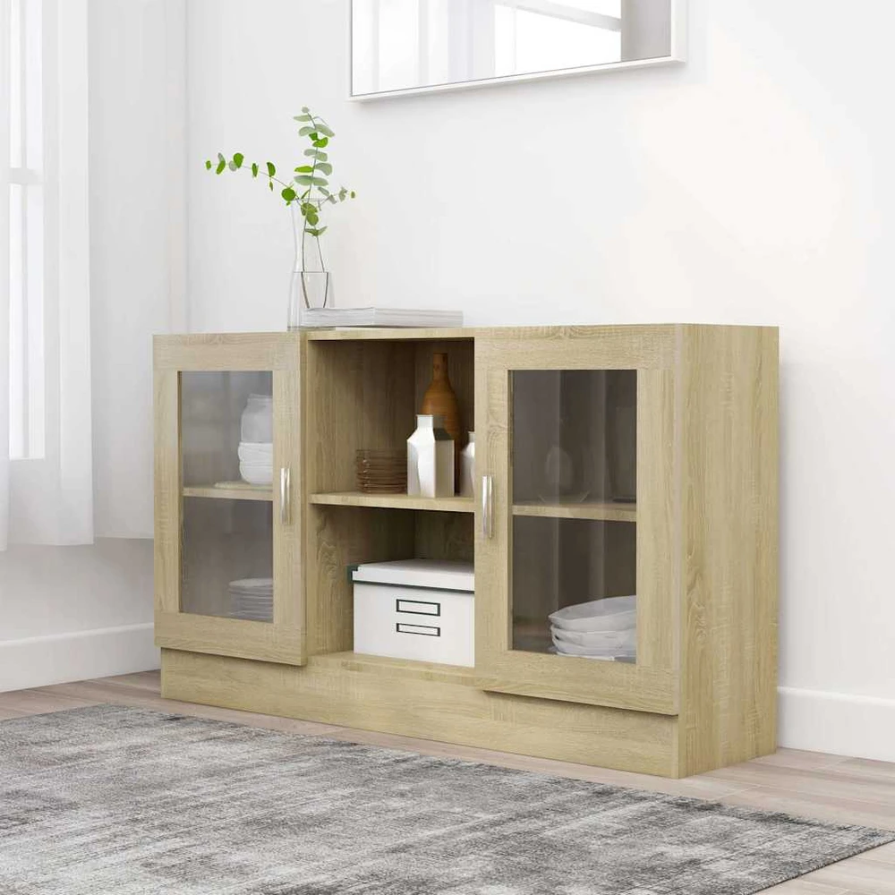 Vitrininė spintelė, ąžuolo, 120x30,5x70cm, apdirbta mediena