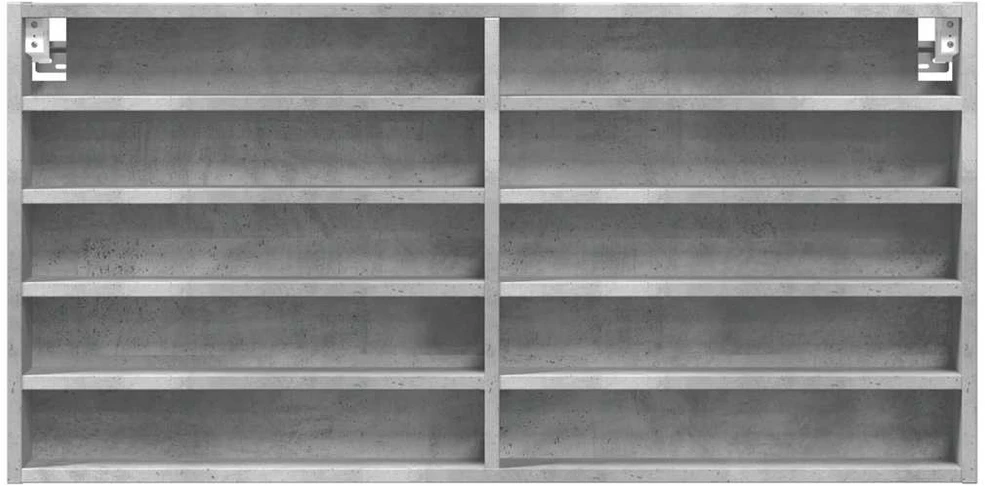 Vitrininė spintelė, betono, 100x8,5x50cm, apdirbta mediena