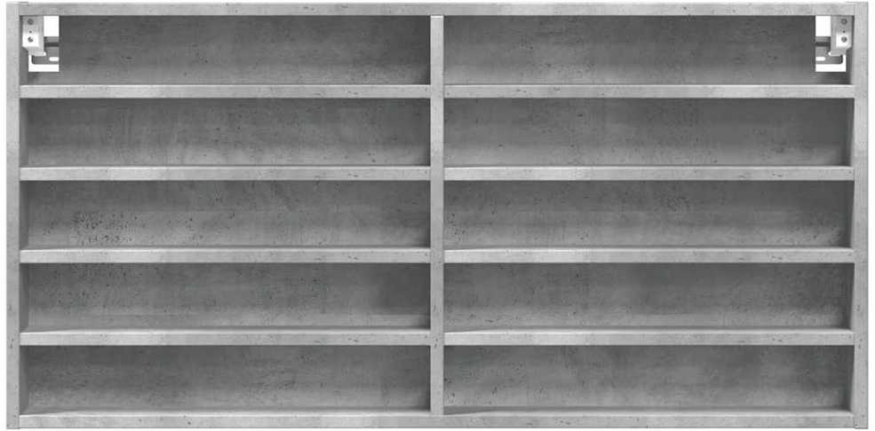 Vitrininė spintelė, betono, 100x8,5x50cm, apdirbta mediena