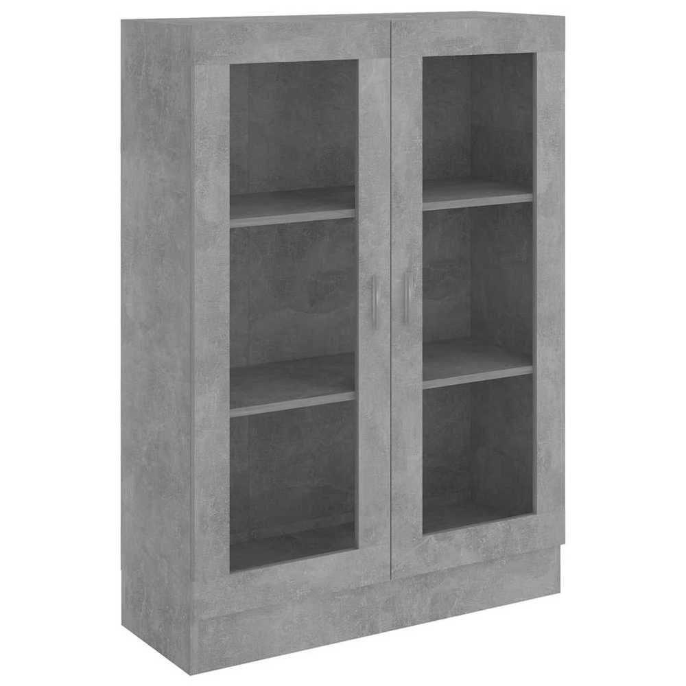 Vitrininė spintelė, betono, 82,5x30,5x115cm, apdirbta mediena