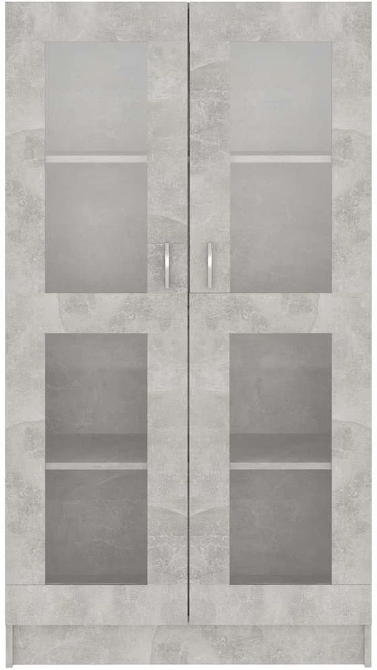 Vitrininė spintelė, betono, 82,5x30,5x150cm, apdirbta mediena