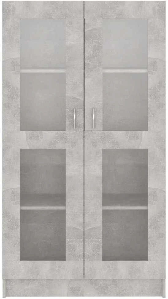 Vitrininė spintelė, betono, 82,5x30,5x150cm, apdirbta mediena