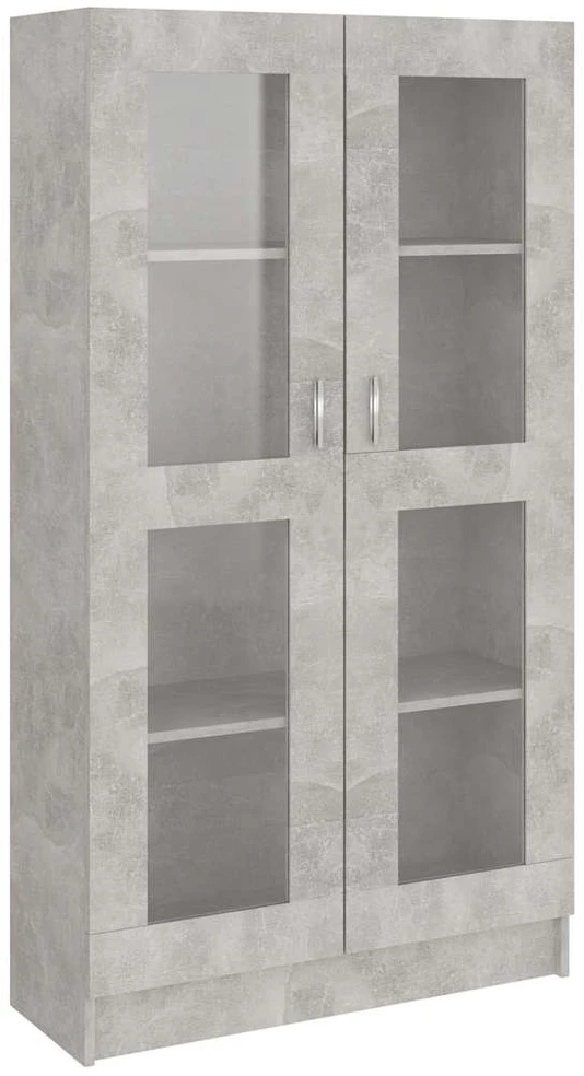 Vitrininė spintelė, betono, 82,5x30,5x150cm, apdirbta mediena