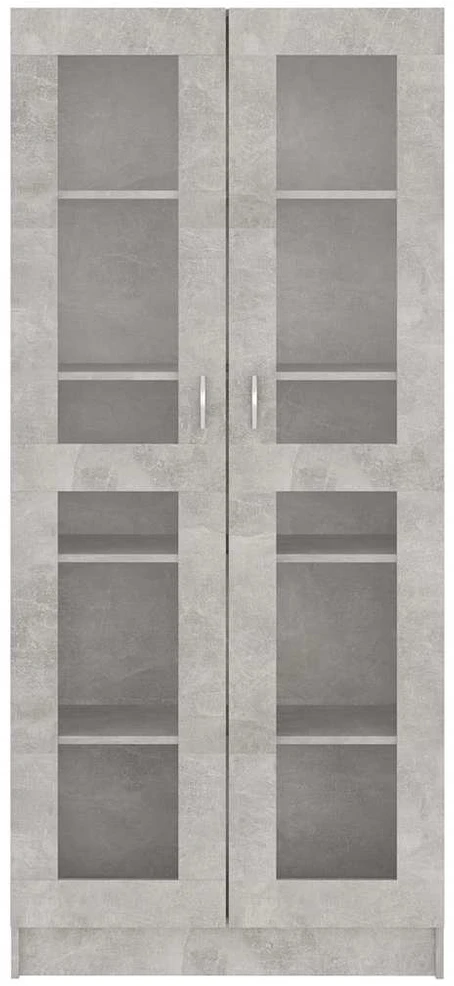 Vitrininė spintelė, betono, 82,5x30,5x185,5cm, apdirbta mediena