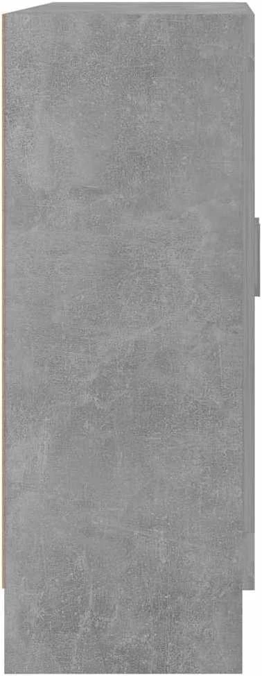 Vitrininė spintelė, betono, 82,5x30,5x80cm, apdirbta mediena