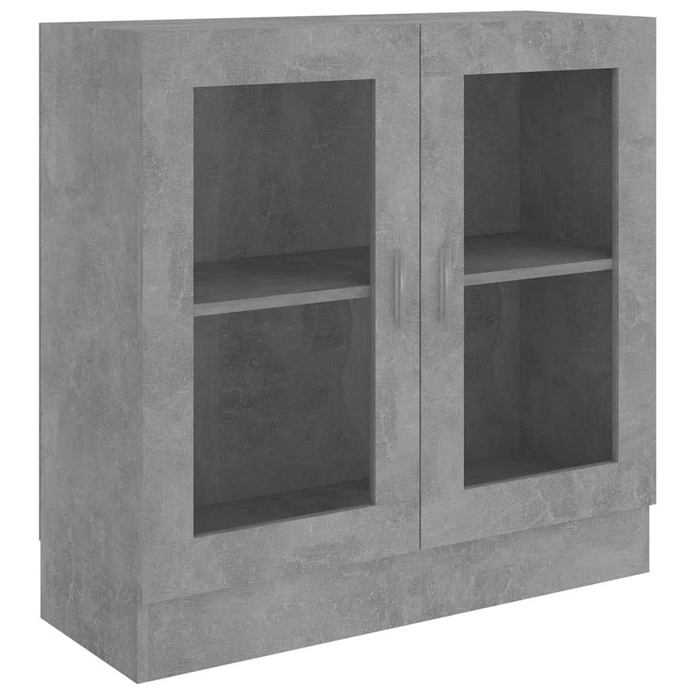 Vitrininė spintelė, betono, 82,5x30,5x80cm, apdirbta mediena