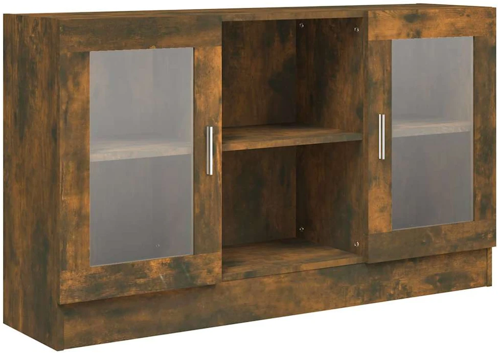 Vitrininė spintelė, dūminio ąžuolo, 120x30,5x70cm, mediena