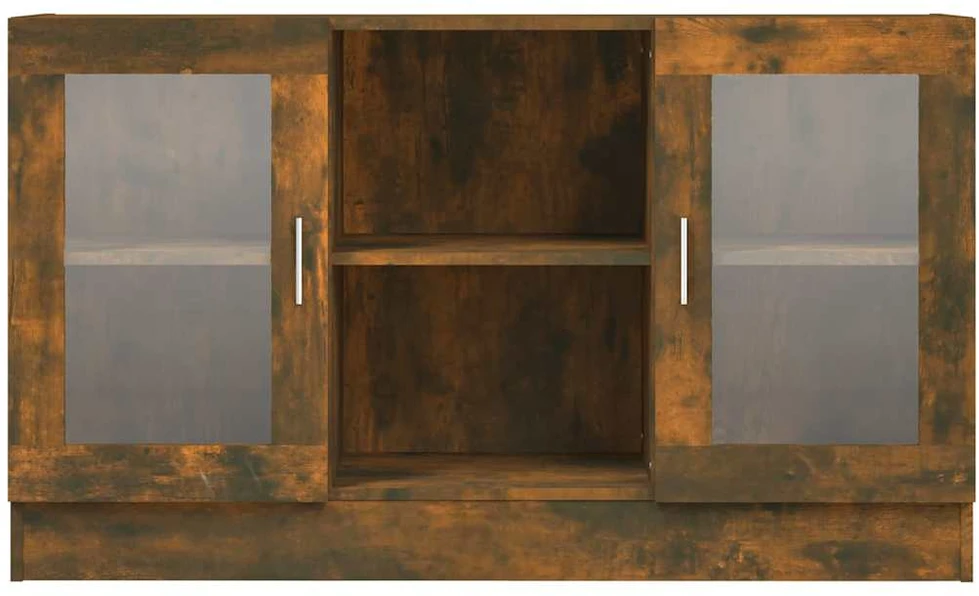 Vitrininė spintelė, dūminio ąžuolo, 120x30,5x70cm, mediena