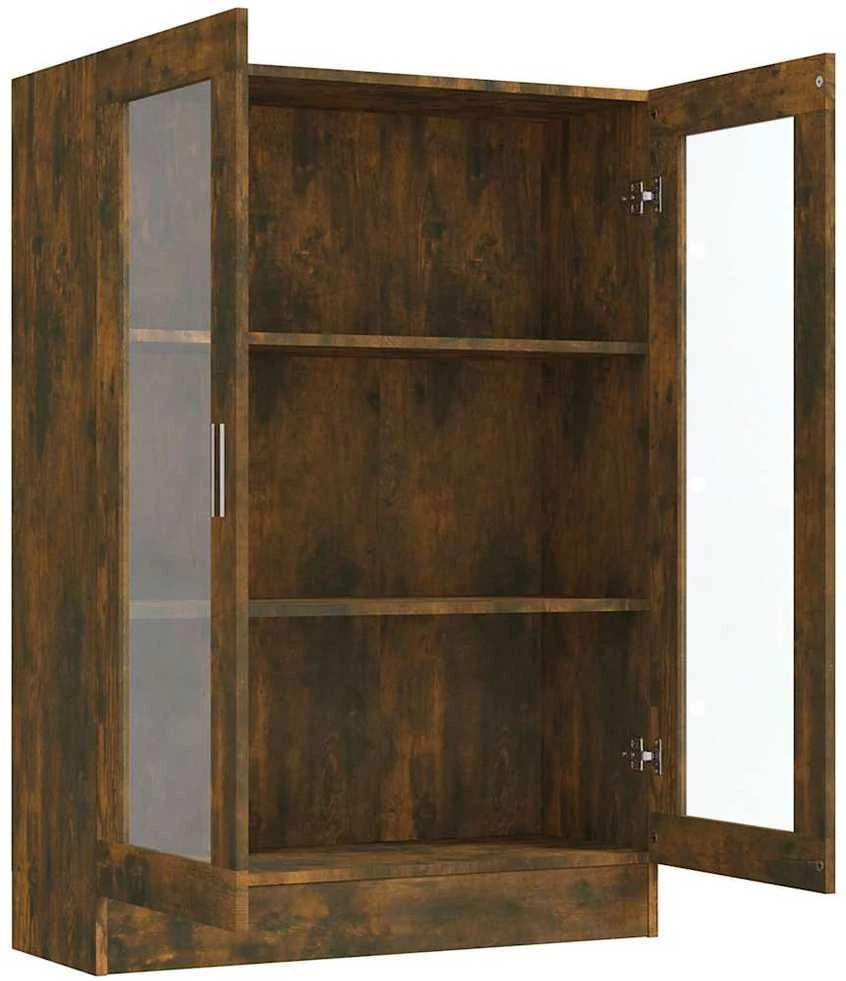 Vitrininė spintelė, dūminio ąžuolo, 82,5x30,5x115cm, mediena