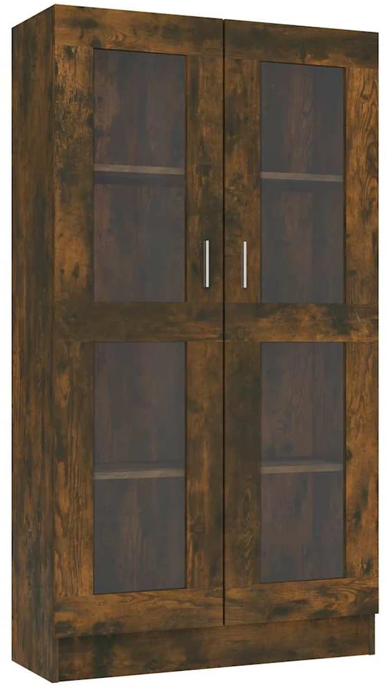 Vitrininė spintelė, dūminio ąžuolo, 82,5x30,5x150cm, mediena