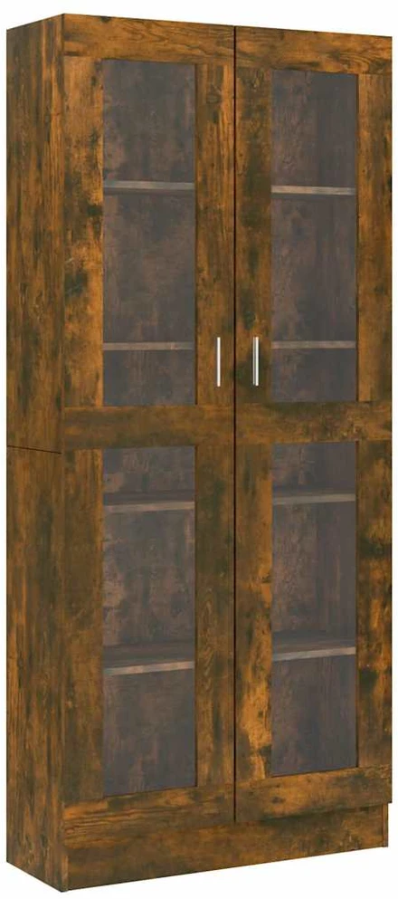 Vitrininė spintelė, dūminio ąžuolo, 82,5x30,5x185,5cm, mediena