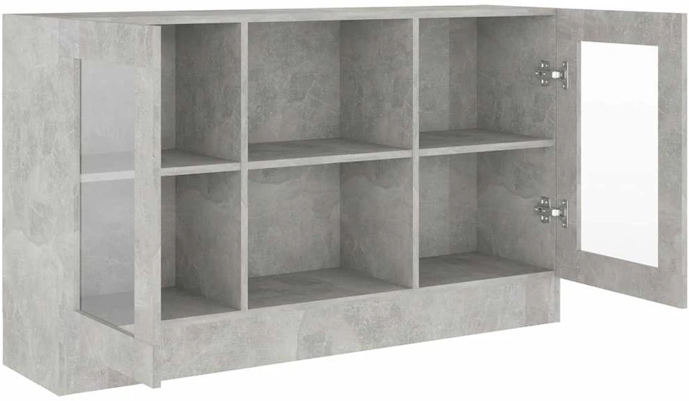 Vitrininė spintelė, pilka, 120x30,5x70cm, apdirbta mediena