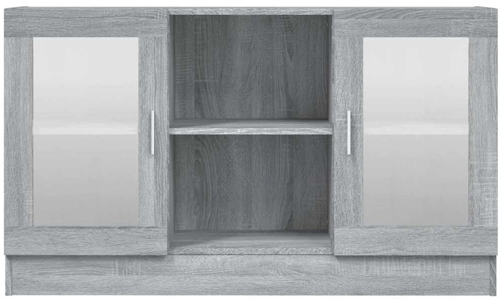 Vitrininė spintelė, pilka ąžuolo, 120x30,5x70cm, mediena